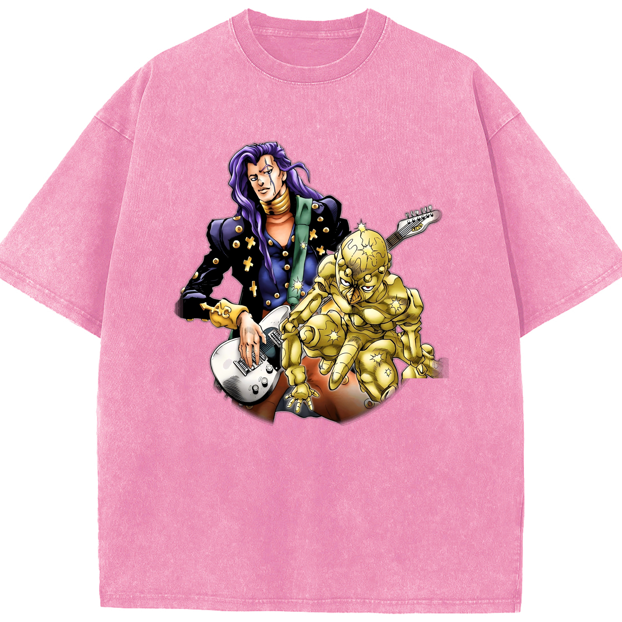 （画像用） ジョジョの奇妙な冒険 おといし あきら JoJo's Bizarre Adventure Akira Otoishi 綿100% ヴィンテージ風 半袖Tシャツ（フロントプリント）